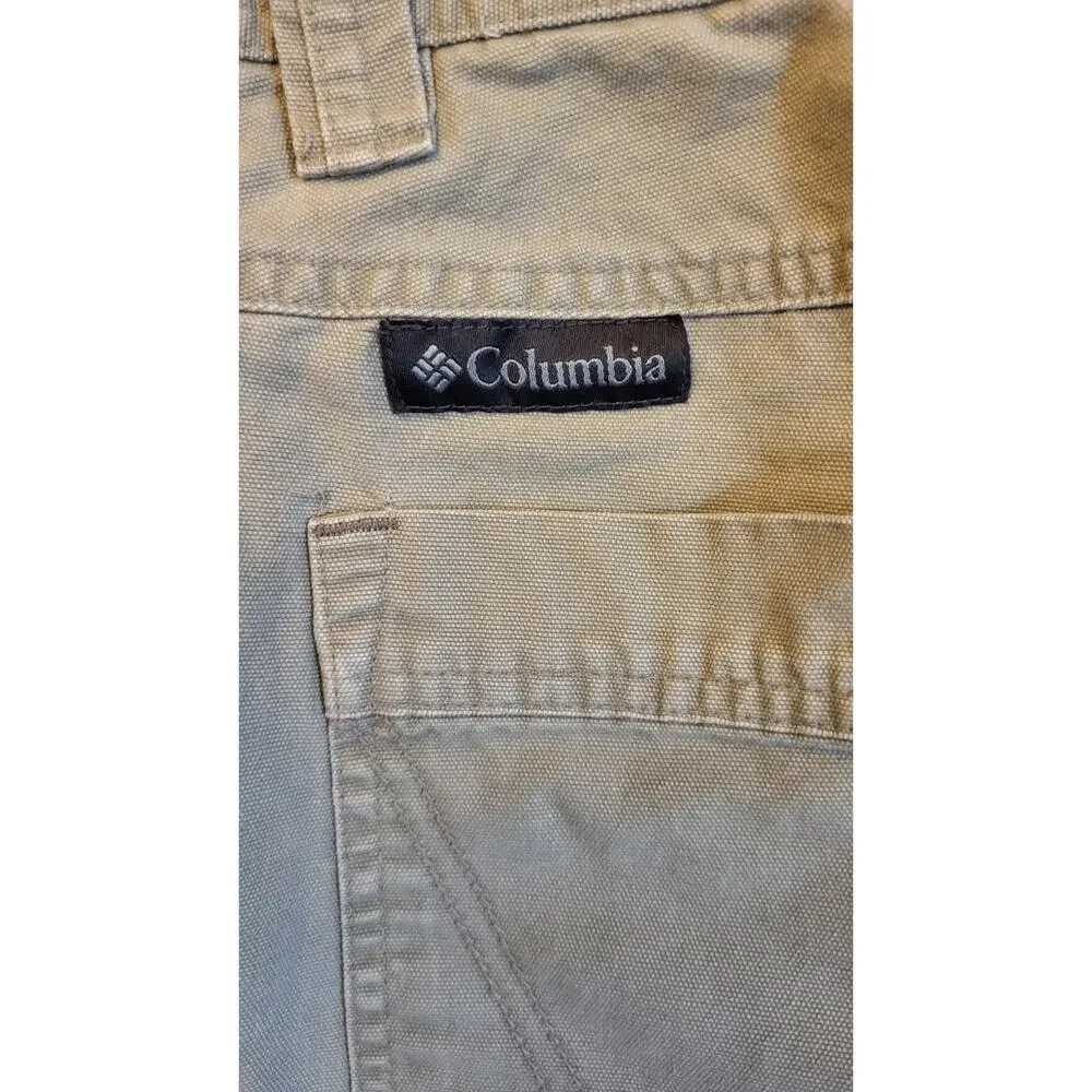 Columbia Mens Cargo Shorts Size 34 Tan Cargo Pockets Cotton